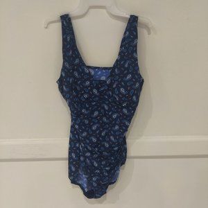 Lands' End Women's Modest Slender Grecian One Piece Swim Size 14 $160 9B261